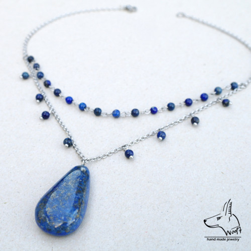 Lazhvard (lapis lazuli) - modrý náhrdelník — foto 1