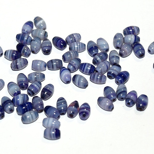 Achát modrý válečky 6x4 mm (cena 6 ks)