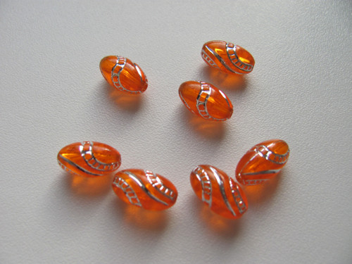 Akrylový transparentní korálek 13x7 mm - 9 ks