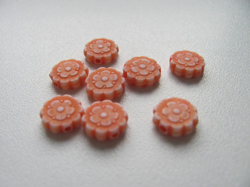 Akrylový korálek KYTIČKA 10 mm - oranžový - 10 ks