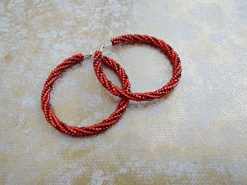 Náušnice Simply circles "Red" - "XL" — foto 1