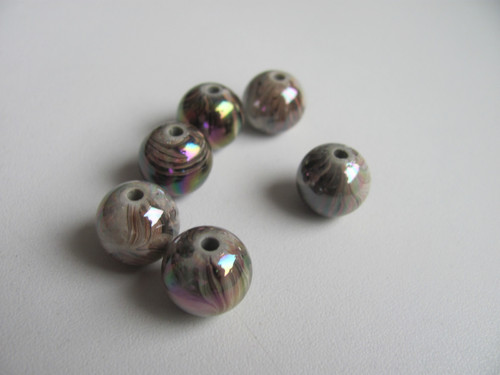 Akrylový korálek metalický hnědý 12 mm