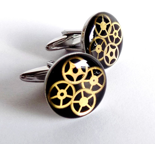 Steampunk knoflíky z chirurgické oceli 16 mm