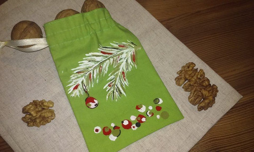 Vánoční pytlíček s větvičkou