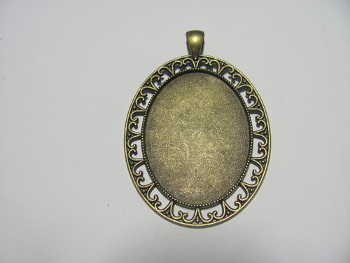 Kovové lůžko bronz oválné velké - 30x40 mm
