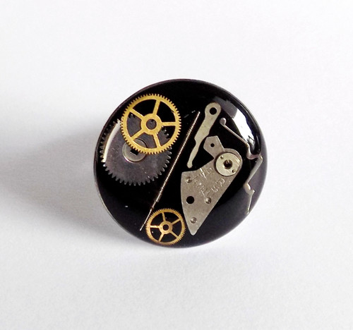 Prstýnek steampunk - chirurgická ocel 20 mm