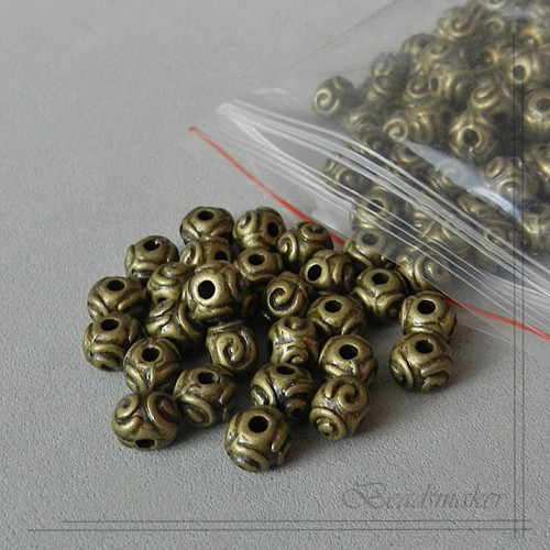 Bronzové kuličky, 6x5 mm,10 ks — foto 1