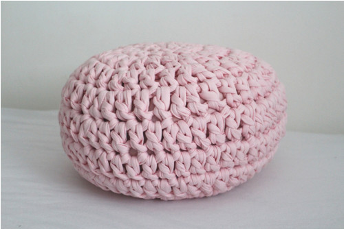Háčkovaný puf-PINK — foto 1