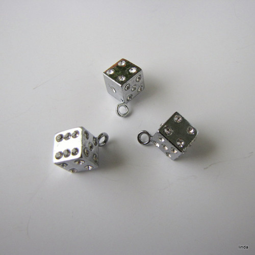 Kostička s kamínky * přívěsek * 8mm * 1 ks /bal