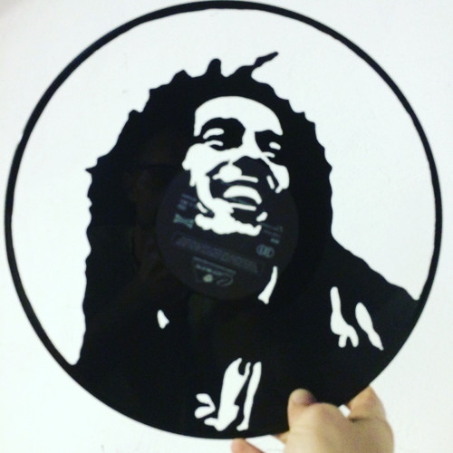 Bob Marley portrét vyřezáno do gramodesky