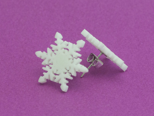 Náušnice puzetové Snowflake 2 bílé — foto 1