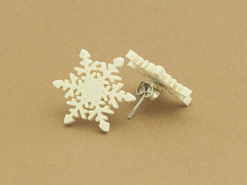 Náušnice puzetové Snowflake 2 krémové — foto 1