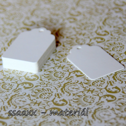 Kartonové visačky ~ 5x3 cm ~ 20 ks ~ bílé — foto 1
