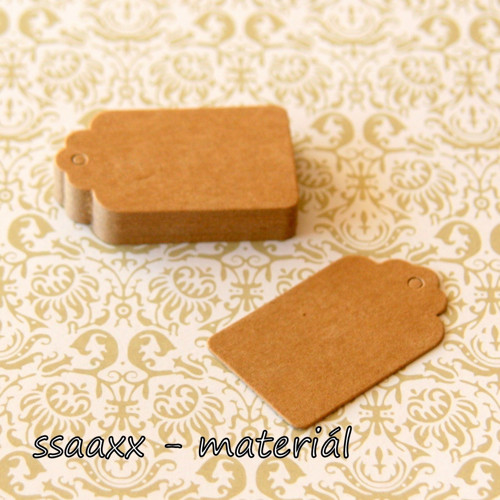 Kartonové visačky ~ 5x3 cm ~ 20 ks ~ hnědé — foto 1