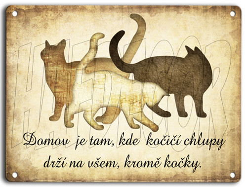 Plechová cedulka - kočky — foto 1