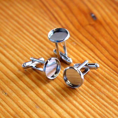 Manžetový Knoflíček 12mm - 1ks - Platinový