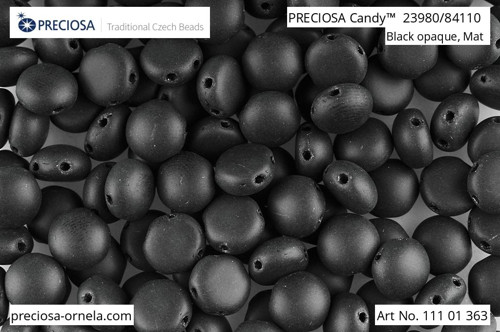 Dvoudírkový kabošon Candy - Jet Matte, 30 ks — foto 1
