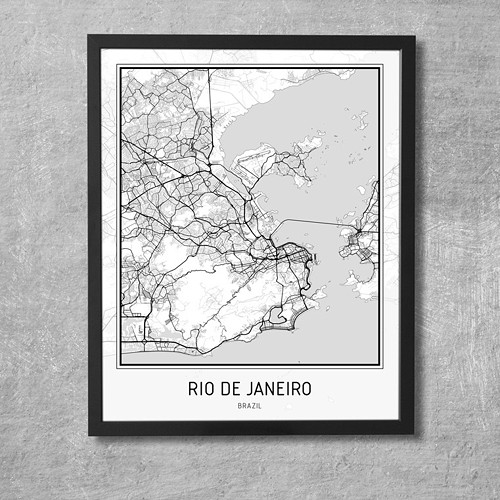 Plakát - mapa Rio de Janeiro