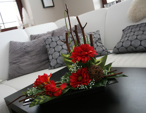 Ikebana s gerberami a fréziemi — foto 1