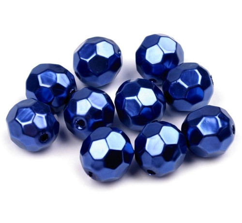 Plast.vosk.broušené korálky 14 mm - 10 ks