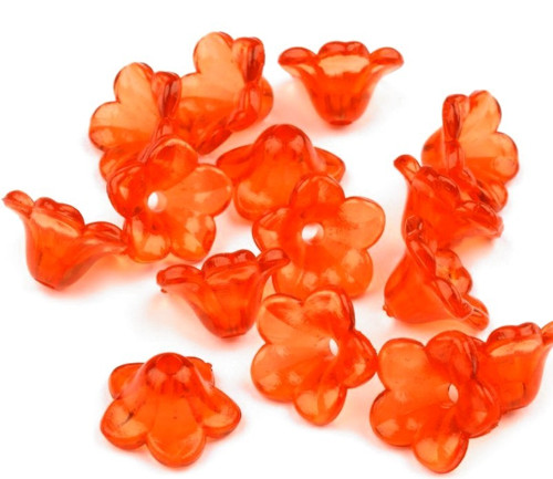 Plastový kvítek oranžový prům.13 mm - 25 ks