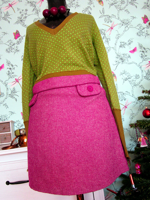 Retro tweed Twiggy sukýnka — foto 1