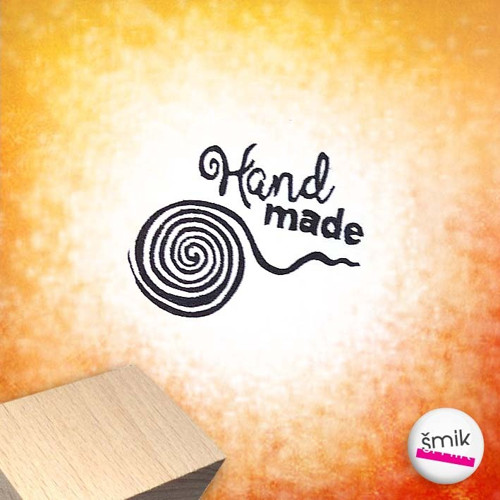 Hand made klubko stylizované - razítko