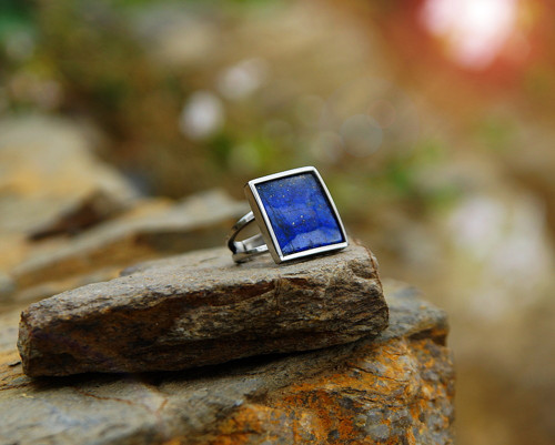 Nerezový prsten..." Blue ring " — foto 1