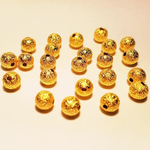 Korálek kovový, zlatá, 6 mm (10ks)