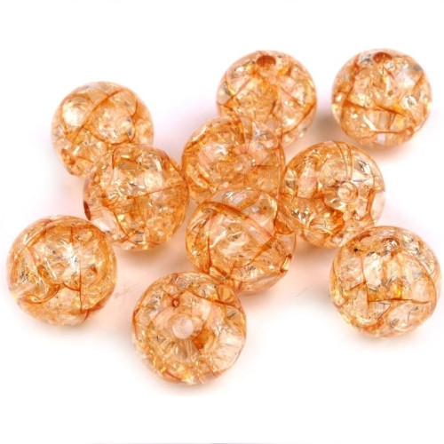 Korálky krakl, oranžová, 12 mm (10ks)