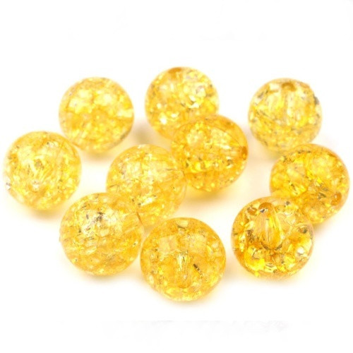 Korálky krakl, žlutá, 12 mm (10ks)