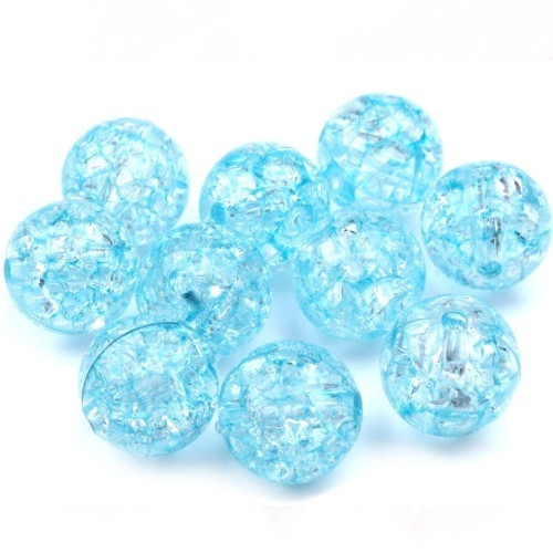 Korálky krakl, azurová, 12 mm (10ks)