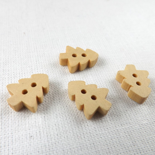 Dřevěné knoflíky 20mm stromečky 2ks