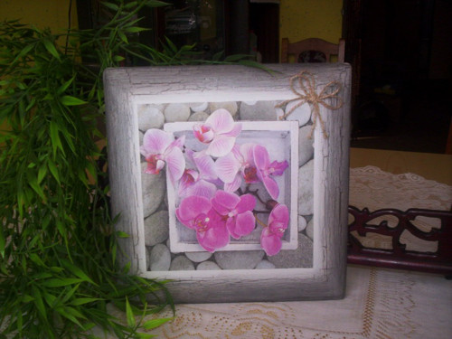 Obrázek - Růžové orchideje na kamenech