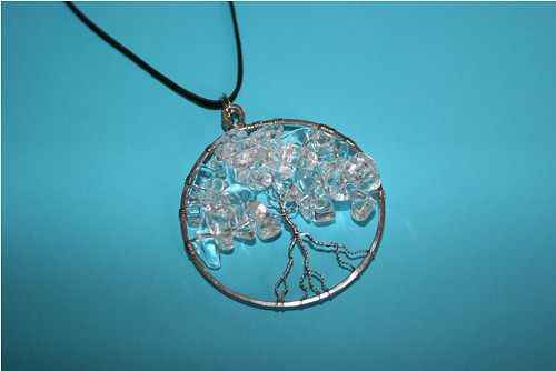 Amulet KŘIŠŤÁLOVÝ STROM ŽIVOTA - chirurgická ocel