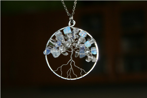 Amulet - OPALIT - STROM ŽIVOTA - chirurgická ocel