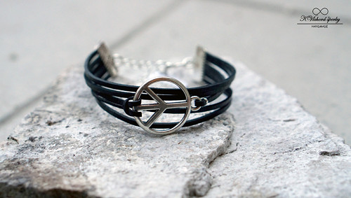 Infinity náramek peace v černé — foto 1