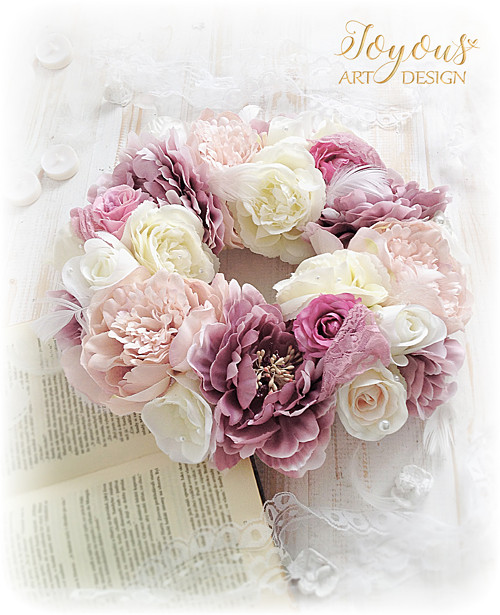 Romantický shabby chic věnec — foto 1