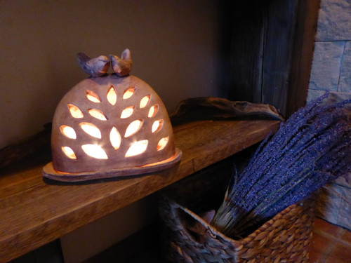 Keramická lampa s ptáčky — foto 1