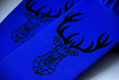 Punčocháče černý jelínek v royale blue SLEVA(M) — foto 1