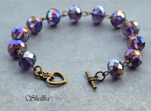 Náramek ,,SPARKLY PURPLE,, + náušnice ZDARMA — foto 1