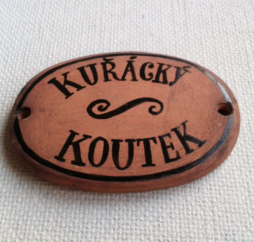 Keramická cedulka "Kuřácký koutek" — foto 1