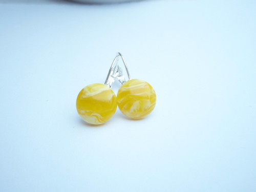 Citronové, postříbřené - náušnice — foto 1