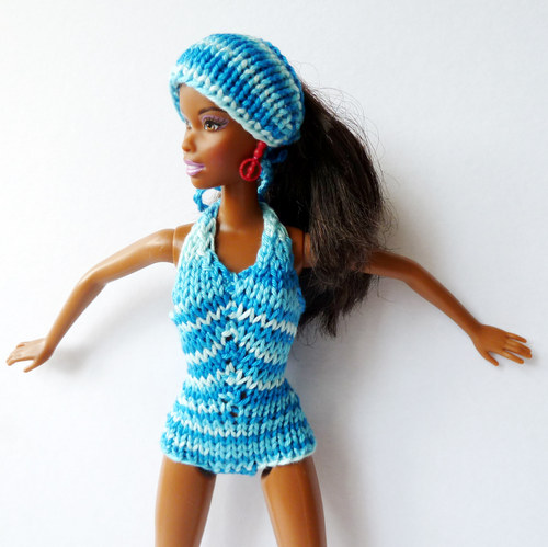 Modrobílé melírované plavky pro Barbie 50% SLEVA — foto 1