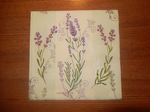 Ubrousek na decoupage - 3 levandulky