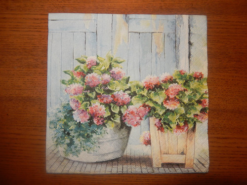 Ubrousek na decoupage - před vraty
