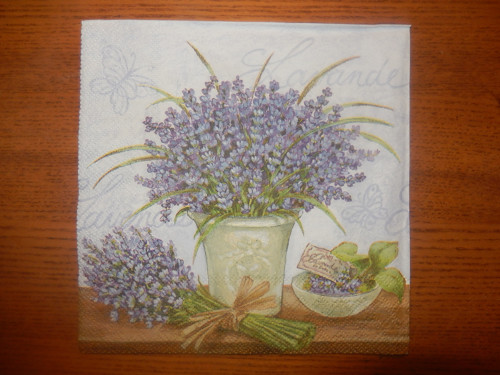 Ubrousek na decoupage - je libo levanduli?