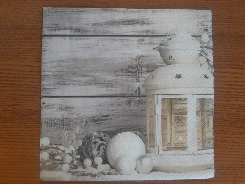 Ubrousek na decoupage - bílá lucerna