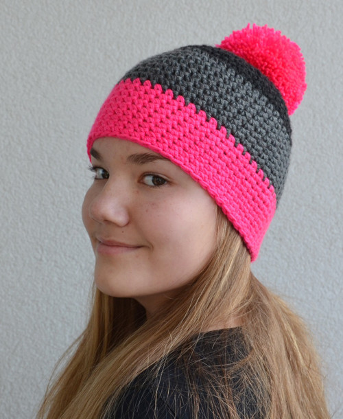 Čepice NEON PINK and ANTRACIT — foto 1