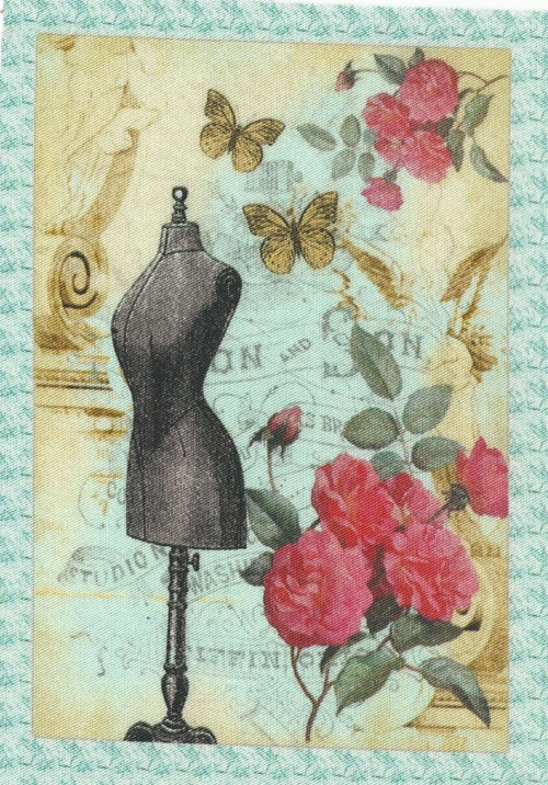 Bavlněná látka - panel 9,5 x 14,5 cm